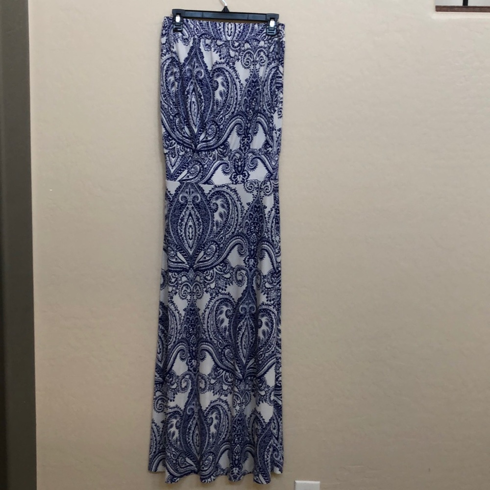 Veronica M strapless drop waist maxi dress small